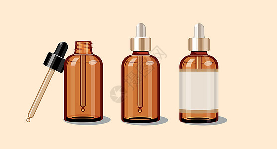 棕色油滴瓶装模型设计插图图片