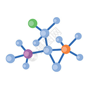 分子连接半平板彩色矢量对象图片