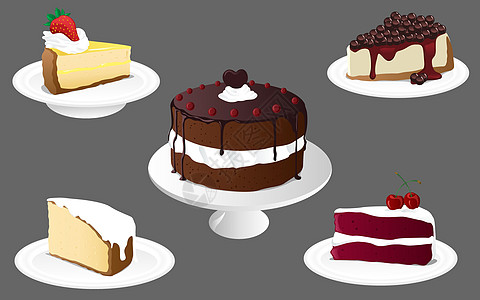 甜甜巧克力蛋糕 有白色填满和光滑的冰霜和各种饼干切片图片