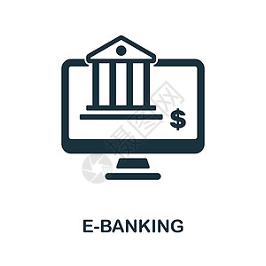 电子银行图标 用于模板 网页设计和信息图形的单色简单电子银行图标图片
