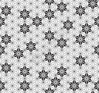 无缝的传统日本装饰品颜色线几何学织物风格艺术插图装饰马赛克黑色工艺墙纸图片