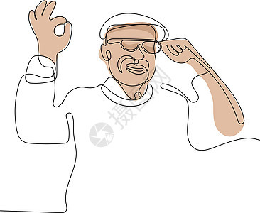 带眼镜眼试镜的快乐老年老人图片