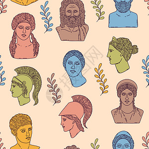 Greek 雕塑模式风格雕像植物涂鸦女神历史绘画女士男人宗教图片