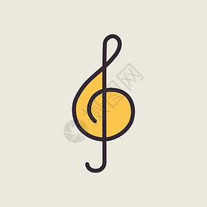高音谱号矢量图标 音乐信号歌曲旋律插图钥匙作品小提琴交响乐低音喇叭床单图片