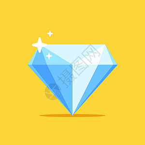 蓝色贵重钻石 黄色背景的大钻石财富水晶石头订婚珠宝礼物宝石插图宝藏商业图片