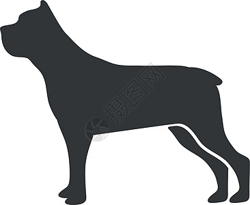 鼠尾公牛环形光影 罗威勒朋友大狗 矢量图标的标志图片