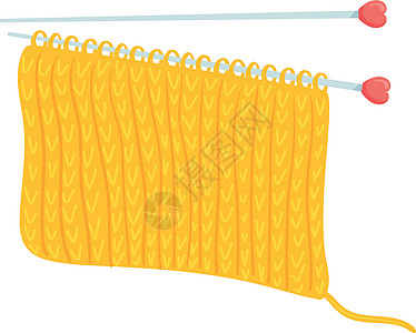 以卡通风格编织黄线纹丝针图片