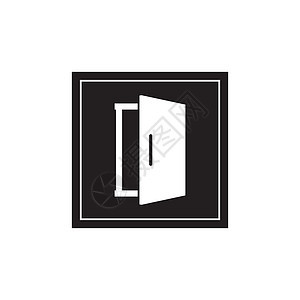 门窗口图标出口房间框架概念房子建筑黑色入口办公室插图图片