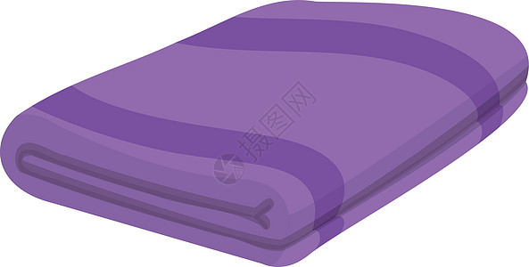 软的紫色毛巾堆叠起来 浴室卫生布图片
