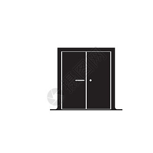 门窗口图标插图房子建造出口黑色房间概念入口办公室方法图片