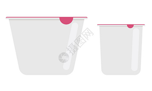 两套酸奶油和酸奶的塑料包 平板 向量图片