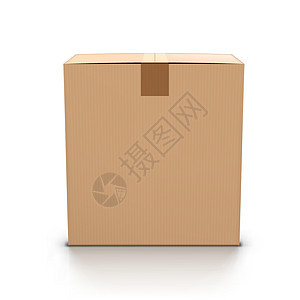 用粘胶磁带封闭的手工艺纸板邮箱瓦楞货物导游回收邮件褐色纸盒包装白色运输图片