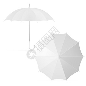 现实的白白色伞状品牌集阳伞配饰商品尼龙安全空白高架圆圈木头插图图片