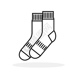 袜子图标 黑线袜 矢量插图衣服服饰织物鞋类标识条纹纺织品季节配件羊毛图片