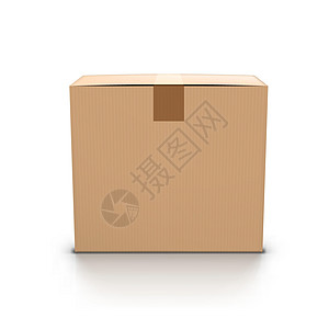 用粘胶磁带封闭的手工艺纸板邮箱白色运输盒子命令服务商业邮政包装褐色空白图片