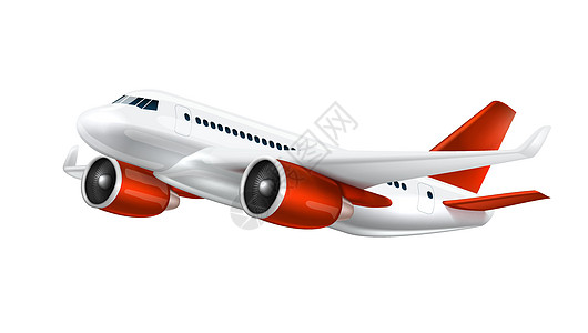 3D 白色光滑商用喷气飞机起飞旅行航班飞机场商用飞机材料翅膀商业天空假期国际图片