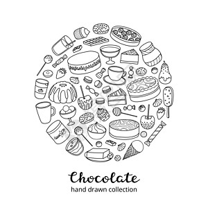 圆圈里有面条巧克力制品图片