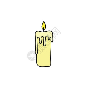 多彩的蜡烛卡通片白色芳香辉光黄色涂鸦烧伤温泉宗教插图图片