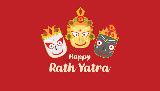 Rath Yatra 印第安人节背景假期寺庙旅行插图节日庆典精神旅游文化上帝图片