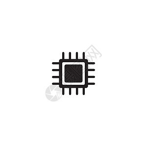 芯片图标技术工程科学半导体处理器电子插图标识互联网电脑图片