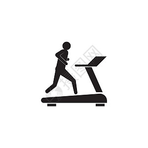 Treadmil 图标力量艺术男人健身房活动男性跑步身体训练赛跑者图片