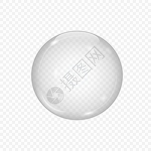 在透明模板上隔离的3d玻璃球 用于设计图片