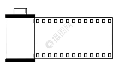 装有照相胶片的手绘容器 80年代 90年代用于拍照的设备 Doodle风格图片