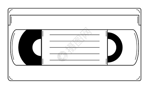 拍摄和播放80年代 90年代的录像设备 Doodle 风格 矢量器(Victor)图片