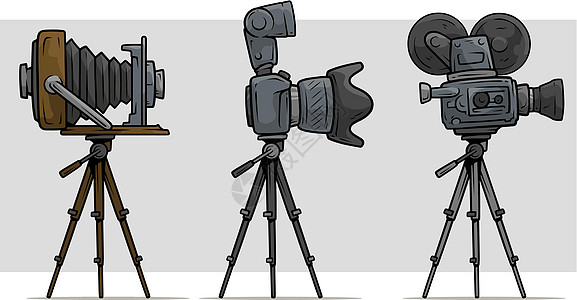 三脚架卡通电影和照相机图片