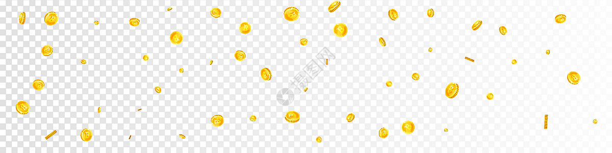 泰铢硬币掉落 大胆分散的泰铢硬币 泰国钱 漂亮的头奖 财富或成功的概念 矢量图背景图片