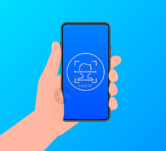 面孔识别 任何目的的绝佳设计 保护图标矢量 人身保护技术生物用户相机手机电话扫描器安全检测插图图片