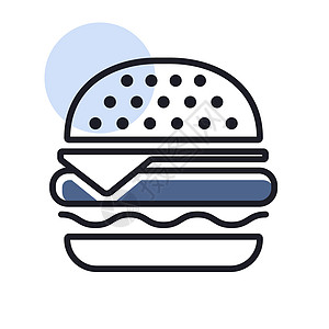 汉堡矢量图标 快餐标志包子餐厅牛肉芝士芝麻小吃沙拉美食食物洋葱图片