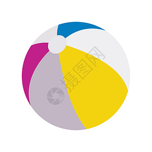 沙滩球图标 沙滩球孤立的图标 彩色沙滩球符号图片