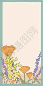 周围有叶子和花朵的框架和里面的重要公告 到处都是不同植物的框架和重要信息 有最近想法的花盒生长邀请函蓝色风光卡通片食物花头墙纸绿图片