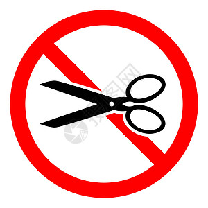 使用剪切图示停止或禁止红色圆形符号刀具警告圆圈刀刃理发师插图沙龙禁令裁缝乐器图片