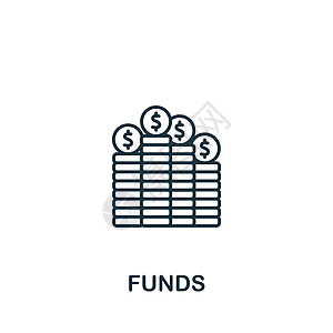基金图标 单色简单会计图标 用于模板 网络设计和信息图表的核算图标利润中风银行支付预算库存保险养老金信用生长图片
