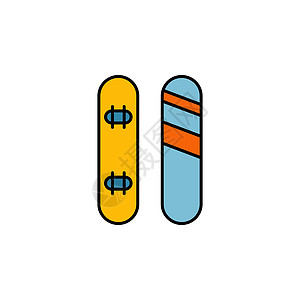 滑雪板 冬季大纲图标 冬季运动插图的元素 标志和符号图标可用于网络 徽标 移动应用程序 UI UX图片