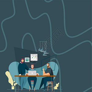 三位同事在办公室会议上分享想法 共同展示最新的项目计划想法 合作伙伴讨论管理最新任务的未来战略职业绘画椅子地点团队推介会墙纸互联图片