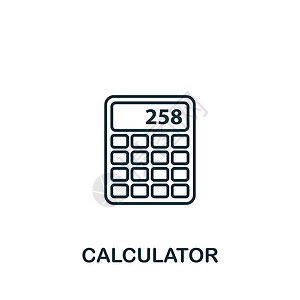 计算器图标 用于模板 网页设计和信息图形的线条简单测量图标图片