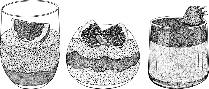 美味的甜点和甜点 手画出流行传统甜点的插图烹饪浆果糕点庆典奶油营养蛋糕面包糖果美食图片