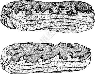 美味的甜点和甜点 手画出流行传统甜点的插图糖果假期彩页食物面包营养蛋糕饼干早餐奶油图片