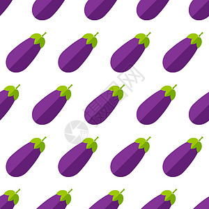 紫色茄子夏季植物无缝配菜模式墙纸餐厅装饰品食物包装插图饮食蔬菜菜单艺术图片