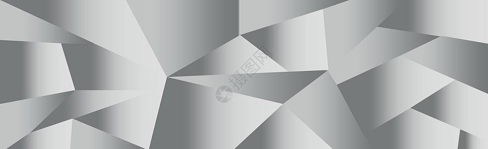 灰色三角形背景 大小不同的摘要插图创造力技术网络几何学折纸马赛克白色横幅水平图片