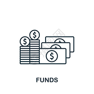 资金图标 用于模板 网页设计和信息图形的线条简单线条股票市场图标图片