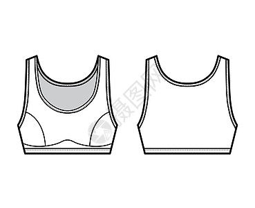 Bra 内衣运动最佳技术时装插图 用宽肩带展示 Flat 胸罩模板小样身体草图绘画丝带胸衣计算机服装女性文胸图片