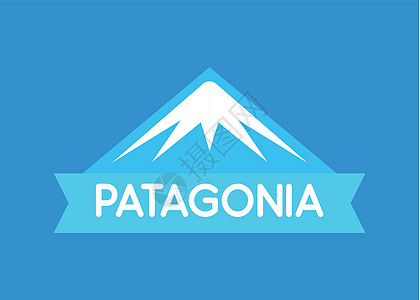 巴塔哥尼亚 南美巴塔哥尼亚蓝色的矢量标志-旅行和旅游网站的标志图片