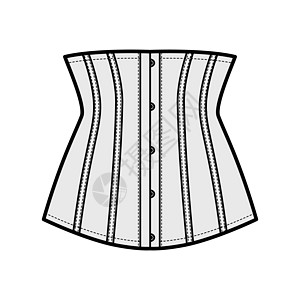 背着带线的延绳套索内衣用骨头做时尚技术插图比基尼丝带女性衣服胸部身体绘画服饰服装带子图片