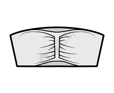 胸罩上贴着无带带带的双轮光 顶部滑板和胸罩上的内衣技术时装图示绘画男人小样服饰胸部胸衣计算机身体乳罩游泳衣图片