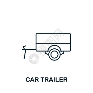 CarTrailer 图标 用于模板 网络设计和信息图的线条简单线路系统图标图片