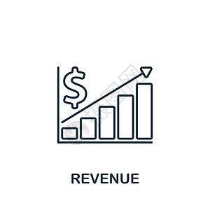收入图标 用于模板 网络设计和信息图的线条简单人群筹资图标图片